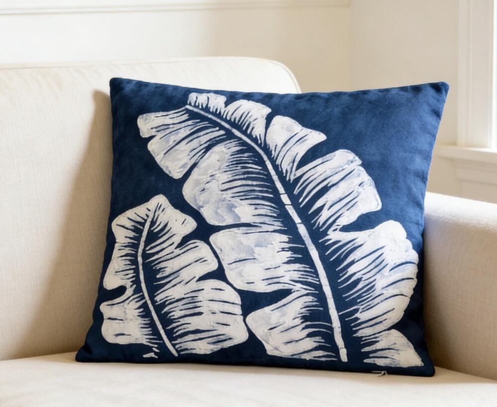 Handmade Indigo Tie-Dye Pillow Cover | Cotton Throw Pillow Cover | Wabi-Sabi